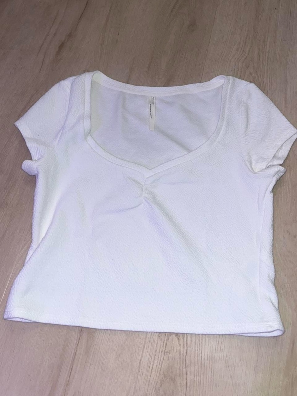 Anthropologie White Scoop Neck Short Sleeve Tee